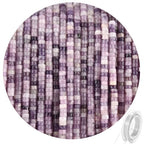 300pcs Natural Purple Lepidolite Heishi Spacer Beads 2x4mm Genuine Real Disc Stone Beading DIY Charm Smooth Loose Gemstone Beads for Jewelry Making Bracelets Necklaces Earrings Crafts - color: Purple Lepidolite