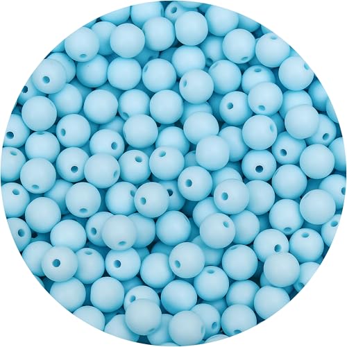 BONNY BOXX 1000PCs 6MM Matte Light Blue Acrylic Round Beads, Frosted Plastic Resin Bubblegum Balls Chunky Gumball Beads for Necklace and Bracelet Making, Crafting Supplies - color: Matte Light Blue, size: 6MM