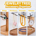 Creative Home Acacia Wood, Metal Tree Holder Stand│ Natural Wood & Black Branch Holder for Mugs, Jewelry & Accessories │ Stylish Kitchen or Vanity Organizer Gift