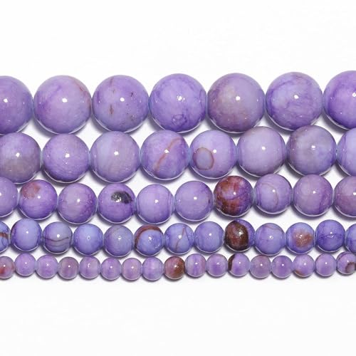 Yochus 40pcs 10mm Deep Purple Persian Jade Energy Healing Round Bulk Gemstone Beads for Jewelry Making Bracelet Necklace Earring DIY - color: deep purple, size: 10mm
