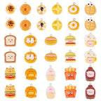 Craftdady Resin Plastic Miniature Food Snack Pendants Charms Ice Drink Juice Pendants Cute Bottle Fruit Keychain Charms Hang Ornament for DIY Craft Earring Bracelet Necklace Jewelry Making - color: Mixed Color Mixed Food Bread