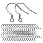 White Gold Earring Hooks, 80 PCS/40 Pairs Ear Wires Fish Hooks, 240pcs Hypoallergenic Earring Making kit with Jump Rings and Clear Silicone Earring Backs Stoppers - color: Small White Gold