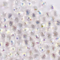 100PCS Crystal Glass Beads 8x10mm, Laser Iridescent Faceted Teardrop Shape Jewelry Beads Bulk for DIY Craft Necklace Bracelet Earring Making - color: AB Colors
