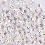 100PCS Crystal Glass Beads 8x10mm, Laser Iridescent Faceted Teardrop Shape Jewelry Beads Bulk for DIY Craft Necklace Bracelet Earring Making - color: AB Colors