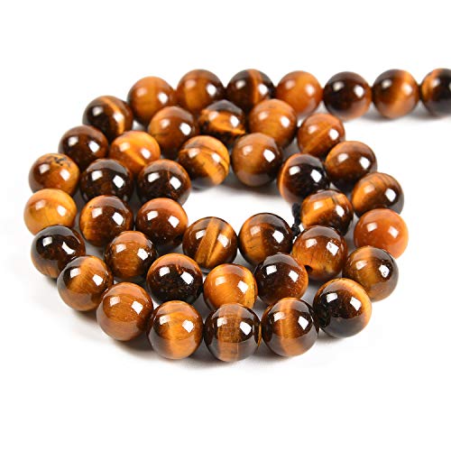 45pcs 8mm Natural Yellow Tiger's Eye Gemstone Round Spacer Loose Stone Beads for Jewelry Making 15.5" 1 Strand (Yellow Tiger's Eye, 8mm 45Beads) - color: Yellow Tiger's Eye, size: 8mm 45Beads