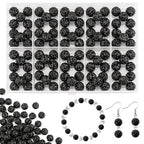 100Pcs 10mm Black Rhinestone Beads for Jewelry Making, Shiny Round Disco Ball Sparkly Beads Bulk with 10-Grid Storage Box for DIY Baseball Necklaces Shamballa Bracelets - color: Black