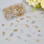 120Pcs Tibetan Style Hook and S-Hook Clasps 12 Styles Connector End Clasps Toggle Cord Rope End for Necklace Bracelet Jewelry Making