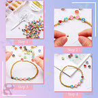 Sureio 114 Pcs Alloy Alphabet Letter Beads 8 mm Flat Round with Letter A-Z Plated Metal Initial Loose Spacer Beads for DIY Bracelet Necklace Earring Jewelry Craft Making(Bright Colors) - color: Bright Colors