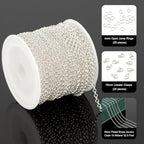 UMAOKANG 10 Meters Silver Chain for Jewelry Making Silver Plated Solid Brass Chains Bulk for Women Necklace Bracelet DIY Jewelry Supplies - color: Silver Rolo
