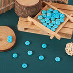 Craftdady 80Pcs 10mm Natural Turquoise Heishi Coin Disc Stone Beads Flat Round Disk Gemstone Loose Beads for Jewelry Craft Necklace Bracelet Making Hole: 1mm - color: Cyan Blue, 10mm