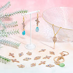 SUNNYCLUE 1 Box 32Pcs 8 Styles Evil Eye Connectors Golden Plated Rhinestone Cross Oval Hamsa Hand Flat Round Tree of Life Links Charms Lucky Chakra Pendants for Jewelry Making Charms Bracelets Crafts - color: 32pcs Rhinestone Cross Charms and Evil Eye Cha