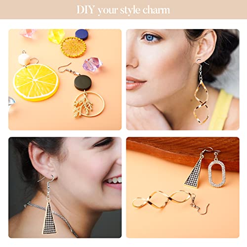 Stainless Steel Hypoallergenic Earring Hooks, 100 Pieces Earrings Making Kit, Earring Hooks with Pendant Clasp, Silicone Ear Backs and Polishing Cloth for Earrings Making DIY (Silver) (100)