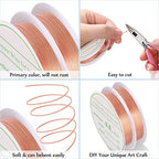 MIKIMIQI 2 Pack Jewelry Wire - 20 Gauge Tarnish Resistant Copper Beading Wire for Jewelry Making, 0.8mm X 3m Each (Rose Gold) - color: Rose Gold