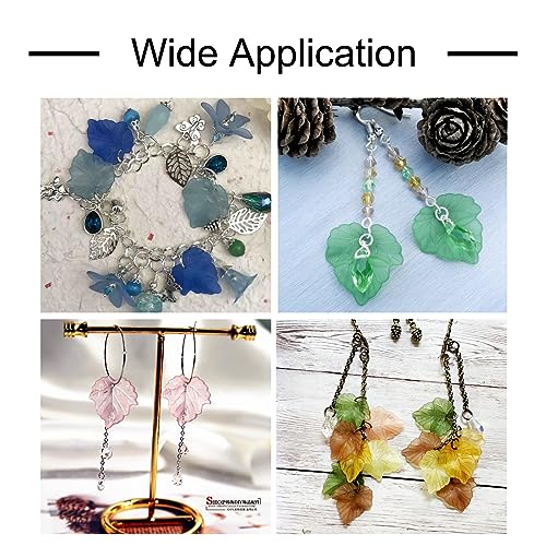 Crafans 100Pcs Frosted Acrylic Leaf Charms Purple Mardi Gras Charms Leaf Beads Plant Pendants Autumn Maple Leaves Beads Charms for Earrings Crafts DIY Jewelry Making Supplies 24x22.5x3mm - color: Purple