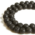 60pcs 6mm Black Lava Beads Natural Gemstone Beads Round Loose Beads for Jewelry Making - color: Black Lava, size: 6mm