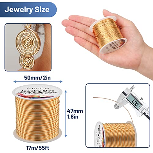 Anezus 18 Gauge Jewelry Wire for Jewelry Making, Tarnish Resistant Copper Beading Wire for Crafting (KC Gold) - color: KC Gold