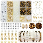 Basigeese Jewelry Making Supplies Kit Natural Stone Beads for Irregular Gemstone Beading with for DIY Craft Bracelet Necklace Earrings for Adults (Yellow Tiger Eye) - color: Yellow Tiger Eye