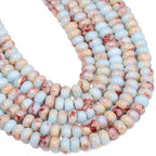 Songxi 5x8mm Natural Blue Shoushan Stone Rondelle Beads, 75PCS Spacer Round Loose Abacus Beads for Jewelry Making, Gemstone for Bracelet Necklace Earrings, Arts and Crafts - color: Blue Shoushan Stone
