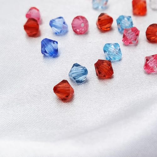 INSPIRELLE 2400 Pieces 6mm Bicone Beads 30 Colors Faceted Acrylic Beads Plastic Spacers Beads for Jewelry Making and Crafting - color: Bicone Beads (2400 pieces)