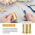 BENECREAT 20 Gauge 32 Yards Tarnish Resistant Gold Wire Jewelry Copper Wire Craft Beading Wire for Gem Wrapping Jewelry Craft Making, Halloween Model Making - color: Gold, size: 20 Gauge