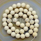 AD Beads Natural Gemstones 8mm Round Loose Beads 15'' ~ 16'' Pick Stone (Smooth Fossil) - color: Smooth Fossil