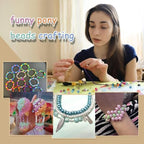 Greentime Pony Beads, 2800 PCS 9mm Bright Pearl Craft Beads for Bracelet Making Large Hole Bead Hair Bead for Friendship DIY Crafts - color: Rainbow 24 colors pearl style