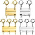 Layering Magnetic Necklace Clasps, Stainless Steel Chain Link Clasps, Multiple Necklace Clasp for Layered Look (4pcs B) - color: 4pcs B