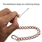 HAHIYO Rose Gold Purse Chain Strap 15.7 inches - Comfortable Flat 0.4' Wide, 2.4mm Thick Metal Strap for Shoulder, Cross Body, Sling, Handbag, Clutch - 1 Pack - size: Rose Gold 15.7 inches