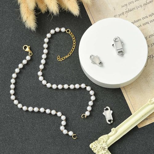 DanLingJewelry 3Pcs 3 Sizes Release Stainless Steel Buckle Clasps Spring Cuban Link Clasps for Braided Chain Necklace Jewelry Making Supplies - color: 3pcs - cuban clasps