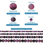 Craftdady 4 Strand Natural Round Stone Beads 6-12mm Purple Striped Banded Agate Loose Beads Energy Healing Gemstone Beads for DIY Bracelets Necklaces Earrings Jewelry Crafts, Total About 177pcs - color: Purple Striped Agate
