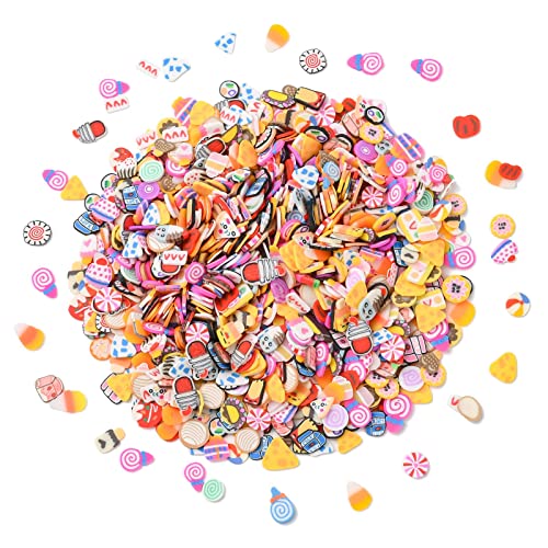 Airssory 3000 Pcs Handmade Polymer Clay Food No-Hole Slice Beads for Jewelry Making DIY Craftings - color: Food No-Hole Slice Beads_3000 Pcs