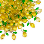 50pcs Glass Pendant Charms - Multicolor Theme Drops for Necklace Craft, Jewelry Making Supplies (Various Styles) - style: Lemon