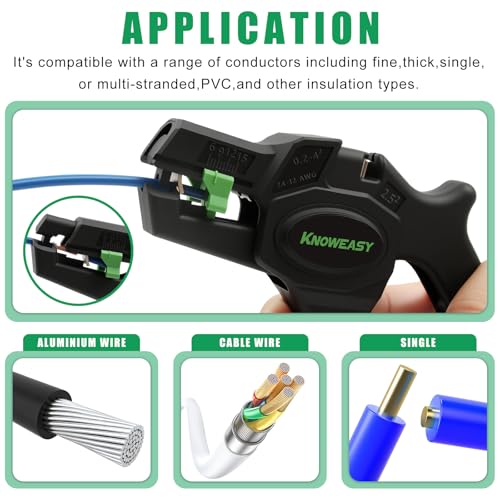 Knoweasy Wire Stripper : 2-in-1 Heavy Duty Wire Stripper Plier and Cutter for 24-12 AWG (0.2mm²-4mm²), Essential Stripping and Cutting Tool for Professionals and DIY Enthusiasts - style: D5