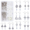 SUNNYCLUE 1 Box DIY 8 Pairs Antique Silver Celtic Knot Earrings Pearl Dangle Earrings Jewelry Making Starter Kit with Instruction Jewelry Making Supplies for Women - color: Celtic Knot Earring 2