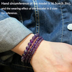 Natural Healing Gemstone Bracelet Handmade Yoga Stretch Elastic Bracelet Stress Relief Crystal Jewelry for Men and Women - color: Amethyst (Love Guardian), size: 8mm