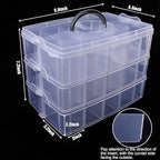 SGHUO 3-Tier Stackable Storage Container Box with Dividers-30 Compartments, Bead Organizers for Art Craft Storage, Washi Tape, Kids Toys, Jewelry, Beauty & Sewing Supplies - style: 3 tier