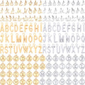 SANNIX 156Pcs/6 Sets Alphabet ABC Letter Charms 3 Styles Capital A-Z Charms DIY Bracelet Necklace Pendants with 200Pcs Open Jump Rings for Jewelry Making (KC Gold & Antique Silver) - color: KC Gold and Silver