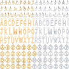 SANNIX 156Pcs/6 Sets Alphabet ABC Letter Charms 3 Styles Capital A-Z Charms DIY Bracelet Necklace Pendants with 200Pcs Open Jump Rings for Jewelry Making (KC Gold & Antique Silver) - color: KC Gold and Silver