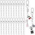Hzopcw 20pcs Silver Keychain Making Kit, Key Ring Swivel Snap Hook Chains, Alloy Extender Keychain Bag Charm Kits for DIY Crafts Jewelry Making Handbag Purses- A Style - color: Silver-20pcs-A Style