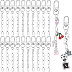 Hzopcw 20pcs Silver Keychain Making Kit, Key Ring Swivel Snap Hook Chains, Alloy Extender Keychain Bag Charm Kits for DIY Crafts Jewelry Making Handbag Purses- A Style - color: Silver-20pcs-A Style