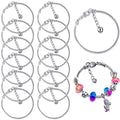 Junkin 12 Pcs Snake Chain Charm Bracelet with Heart Lobster Clasp Extender Adjustable Christmas DIY Metal Bracelet Chain for Women Jewelry Making Gifts Supplies 7.87 Inches - color: Silver