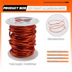 Aluminum Craft Wire,8 Gauge (3mm) Orange Bendable Wire,32 Feet Continuous Roll for Jewelry Making,Sculpting,Floral & Armature Projects - size: 8 Gauge 32FT, style: Orange