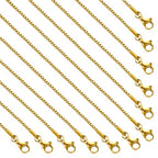 SMYHTGLIF 12 Pack Gold Box Necklace Chain Bulk Stainless Steel Craft Women and Men Necklace Chain for Jewelry Making - color: Gold Box, size: 18 Inches