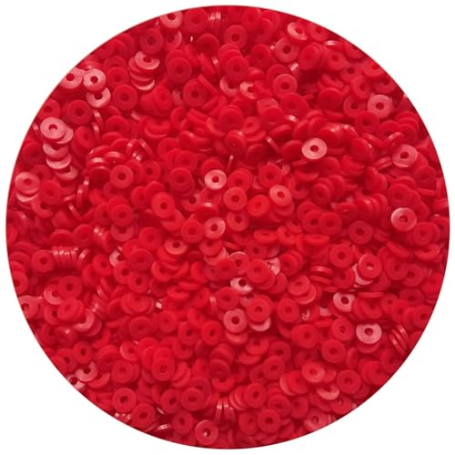 2000pcs Red Clay Beads for Bracelets Making Heishi Polymer Flat Disc Spacer Bead for Jewelry Earring DIY Crafts 6mm - color: Red Clay Beads, size: Small Pack(Single Color )