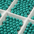 8mm Turquoise Beads 190pcs Natural Stone Gemstone Bead Round Loose Beads for DIY Crafts Bracelet Necklace Earrings Jewelry Making (Green) - color: green