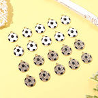 20PCS Sports Charms Enamel Basketball Baseball Pendant Charms for Jewelry Making Rhinestone Ball Game Softball Charms for Necklace Bracelet Earrings DIY Crafts - color: Set 2