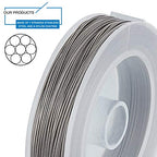 BENECREAT 7 Strands 260FT 0.46MM Stainless Steel Bead String Wire Tarnish Resistant Steel Wire for Necklace Bracelet Making - color: Stainless Steel, size: 0.46mm - 7 Strands