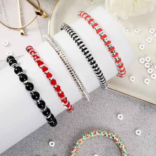 DECYOOL Spacer Beads, 1500pcs 6mm Flat Round Spacers for Jewelry Making, Rondelle Beads for DIY Bracelet Necklace Earring Craft, Silver - color: Silver