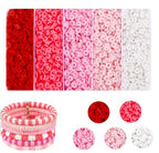 4000pcs Pink Clay Beads Bracelet Making Kit, 6mm Flat Round Polymer Spacer Heishi Beads for Jewelry Making 4000 (Pink) - color: Pink