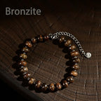 Natural Healing Gemstone Bracelet Handmade Yoga Stretch Elastic Bracelet Stress Relief Crystal Jewelry for Men and Women - color: Bronzite (Release Pressure), size: 5x8